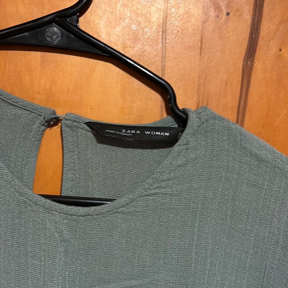 Zara Woman Textured Gray Top